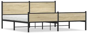 vidaXL Σκελετός Κρεβ. Χωρίς Στρώμα Sonoma Δρυς 193x203 εκ. Μεταλλικό