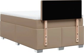 vidaXL Κρεβάτι Boxspring με Στρώμα Καπουτσίνο 120x190εκ.από Συνθ.Δέρμα