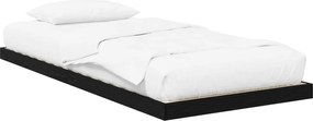 vidaXL Κρεβάτι δαπέδου Μαύρη Οξυά 75 x 190 cm Επεξεργασμένο ξύλο