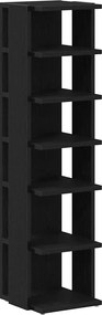 vidaXL Παπουτσοθήκη Μαύρη Δρυς 25x27x102 εκ. από Τεχνητό Ξύλο