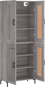 vidaXL Ντουλάπι Γκρι Sonoma 69,5 x 34 x 180 εκ. Επεξεργασμένο Ξύλο