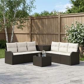vidaXL Σετ Καναπέ 8 τμχ. Μαύρο και Κρεμ Λευκό 55 x 55 x 37 εκ