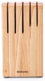 Βάση μαχαιριών Brabantia Profile 1003297, Μέχρι 5 μαχαίρια, Κομψό σχέδιο, Οξιά, Καφέ