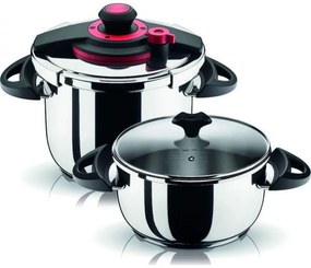 Pyramis Optimum Plus Σετ Inox Χύτρας Ταχύτητας 8Lt ∅24cm και ημιχύτρας 4,5Lt ∅24cm