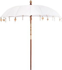 vidaXL Μπαλινέζικη ομπρέλα με βάση Κρεμ 215 x 215 x 260 εκ. Βαμβάκι