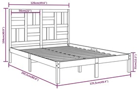 vidaXL Πλαίσιο Κρεβατιού 120 x 200 εκ. από Μασίφ Ξύλο