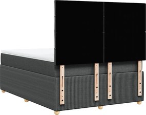 vidaXL Κρεβάτι Boxspring με Στρώμα Σκούρο Γκρι 140x200 εκ Υφασμάτινο