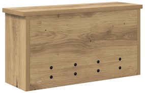 vidaXL Τοίχου Κρεμάστρα με ράφι Επιτοίχιο artisan δρυς 50 x 16 x 26 εκ