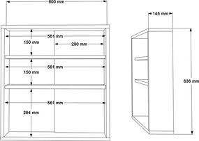 Ντουλάπι μπάνιου Bagno με καθρέπτη pakoworld oak 60x14.5x63.6εκ