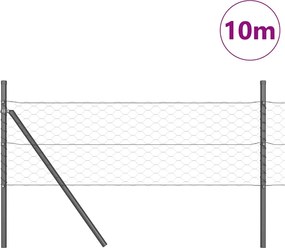 vidaXL Στύλος Περιφράξεων Γκρι 10 x 0,5 μ (δίχτυ 50 mm)