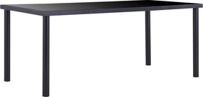 vidaXL Τραπεζαρία Μαύρη 180 x 90 x 75 εκ. από Ψημένο Γυαλί