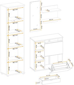 Swap XIX Σύνθεση Καφέ δρυς 280x180x40