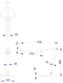 ΦΩΤΙΣΤΙΚΟ ΓΡΑΦΕΙΟΥ LED BLAIN PRO HM4454.02 ΜΑΥΡΗ ΒΑΣΗ ABS-ΓΚΡΙ ΑΛΟΥΜΙΝΙΟ 51,8x40Υεκ. - HM4454.02