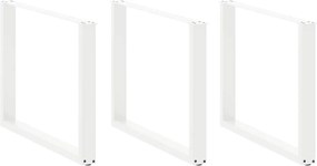 vidaXL Πόδια Τραπεζαρίας σε Σχήμα U 3 τεμ. Λευκά 100x(72-73) εκ. Ατσάλι