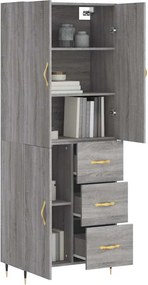 VidaXL Ντουλάπι Γκρι Sonoma 69,5 x 34 x 180 εκ. Επεξεργασμένο Ξύλο
