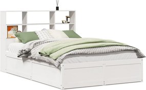 vidaXL Σκελετός Κρεβ. Χωρίς Στρώμα Λευκό 140x200 εκ Μασίφ Πεύκο