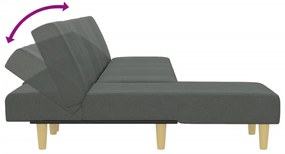 vidaXL Καναπές Κρεβάτι Γωνιακός Σκ. Γκρι 255x140x70 εκ. Υφασμάτινος