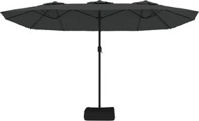 vidaXL Ομπρέλα με Διπλή Κορυφή Ανθρακί 449 x 265 εκ.