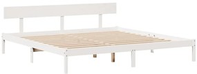 vidaXL Σκελετός Κρεβ. Χωρίς Στρώμα Λευκό 180x200 εκ Μασίφ Πεύκο