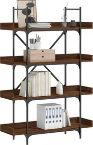vidaXL Βιβλιοθήκη 4 Επιπέδων Καφέ Δρυς 100x33x145,5 εκ. Επεξεργ. Ξύλο