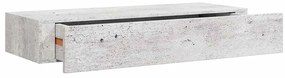 vidaXL Ράφι Επιτοίχιο με Συρτάρι Γκρι Σκυρ. 60 x 23,5 x 10 εκ. από MDF