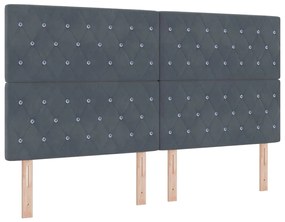 vidaXL Κεφαλάρι LED με φώτα λωρίδας LED Σκούρο γκρι 90 cm Βελούδο