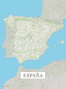 Χάρτης Spain color, (30 x 40 cm)