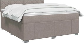 vidaXL Κρεβάτι box spring με στρώμα Taupe 140 x 190 cm Ύφασμα