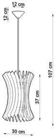 Sollux Κρεμαστό φωτιστικό Oriana 1,ξύλο,1xE27/60w