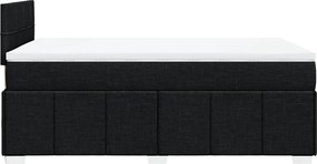 vidaXL Κρεβάτι Boxspring με Στρώμα Μαύρο 120x200 εκ. Υφασμάτινο