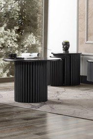 Τραπεζάκι Σαλονιού Μαύρο CLEDROL 70x70x42
