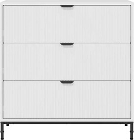 vidaXL Πλαϊνό γραφείο Υψηλής γυαλάδας λευκό 79,5 x 33 x 82 εκ
