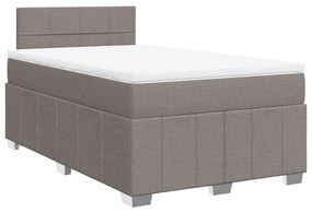 vidaXL Κρεβάτι Boxspring με Στρώμα Taupe 120x190 εκ. Υφασμάτινο