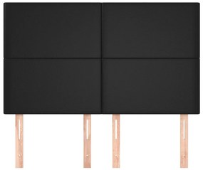 vidaXL Κεφαλάρια Κρεβατιού 4 τεμ. Μαύρα 72x5x78/88 εκ. Συνθετικό Δέρμα