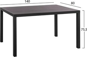 ΣΕΤ 5 ΤΜΧ ΑΛΟΥΜΙΝΙΟΥ ΜΕ ΤΡΑΠΕΖΙ 140Χ80Χ75,5Υ HM10517