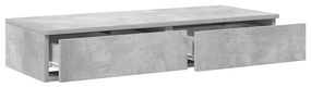 vidaXL Συρτάρια κρεβατιού Γκρι σκυροδέματος 75 x 36.5 x 16.5 εκ