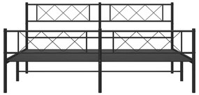 vidaXL Πλαίσιο Κρεβατιού Χωρ. Στρώμα&Ποδαρικό Μαύρο 180x200εκ. Μέταλλο