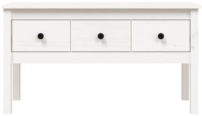 vidaXL Τραπεζάκι Σαλονιού Λευκό 102x49x55 εκ. από Μασίφ Ξύλο Πεύκου