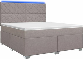 vidaXL Κρεβάτι box spring με στρώμα Taupe 140 x 200 cm Ύφασμα