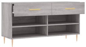 vidaXL Παπουτσοθήκη Γκρι Sonoma 102x35x55 εκ. από Επεξεργασμένο Ξύλο