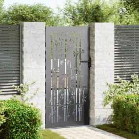 vidaXL Πόρτα Κήπου 85x75 εκ Από Χάλυβα Corten Σχέδιο Μπαμπού, Πύλη Κήπου