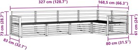 vidaXL Σειρά Καναπέ Εξωτερικού 5 pcs Φυσικό
