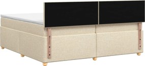 vidaXL Κρεβάτι box spring με στρώμα Κρεμ 200 x 200 cm Ύφασμα