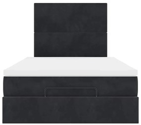 vidaXL Οθωμανικό κρεβάτι με στρώματα Μαύρο 120x200cm Velvet