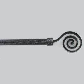 Κουρτινόξυλο Φ19mm Μονό Επεκτεινόμενο 120-210cm Με Άκρα L-N Famille Black/Silver 7885612096