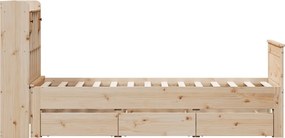 vidaXL Κρεβάτι Βιβλιοθήκη Χωρίς Στρώμα 75x190 εκ Μασίφ Ξύλο Πεύκο