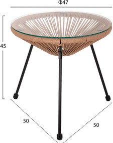 ΣΕΤ ΕΞΩΤ.ΧΩΡΟΥ 3ΤΜΧ ACAPULCO HM21111 ΤΡΑΠΕΖΙ &amp; 2 ΠΟΛΥΘΡΟΝΕΣ ΣΕ ΜΑΥΡΟ-ΜΠΕΖ