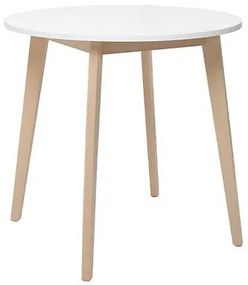 Τραπέζι Boston 366, Άσπρο, Sonoma οξιά, 76cm, Ινοσανίδες μέσης πυκνότητας, Φυσικό ξύλο καπλαμά