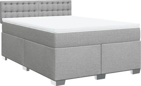 vidaXL Κρεβάτι Boxspring με Στρώμα Αν. Πράσινο 160x200εκ Υφασμάτινο