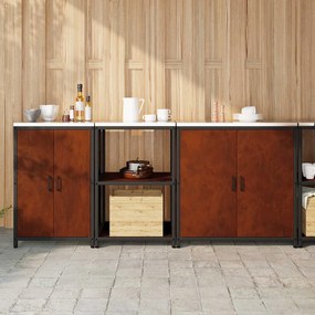 vidaXL Σετ Αποθήκευσης Κουζίνας HATTEM 3 pcs Σκ rusty Ατσάλι